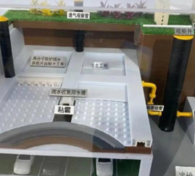 車庫頂板虹吸系統(tǒng)剖面展示圖